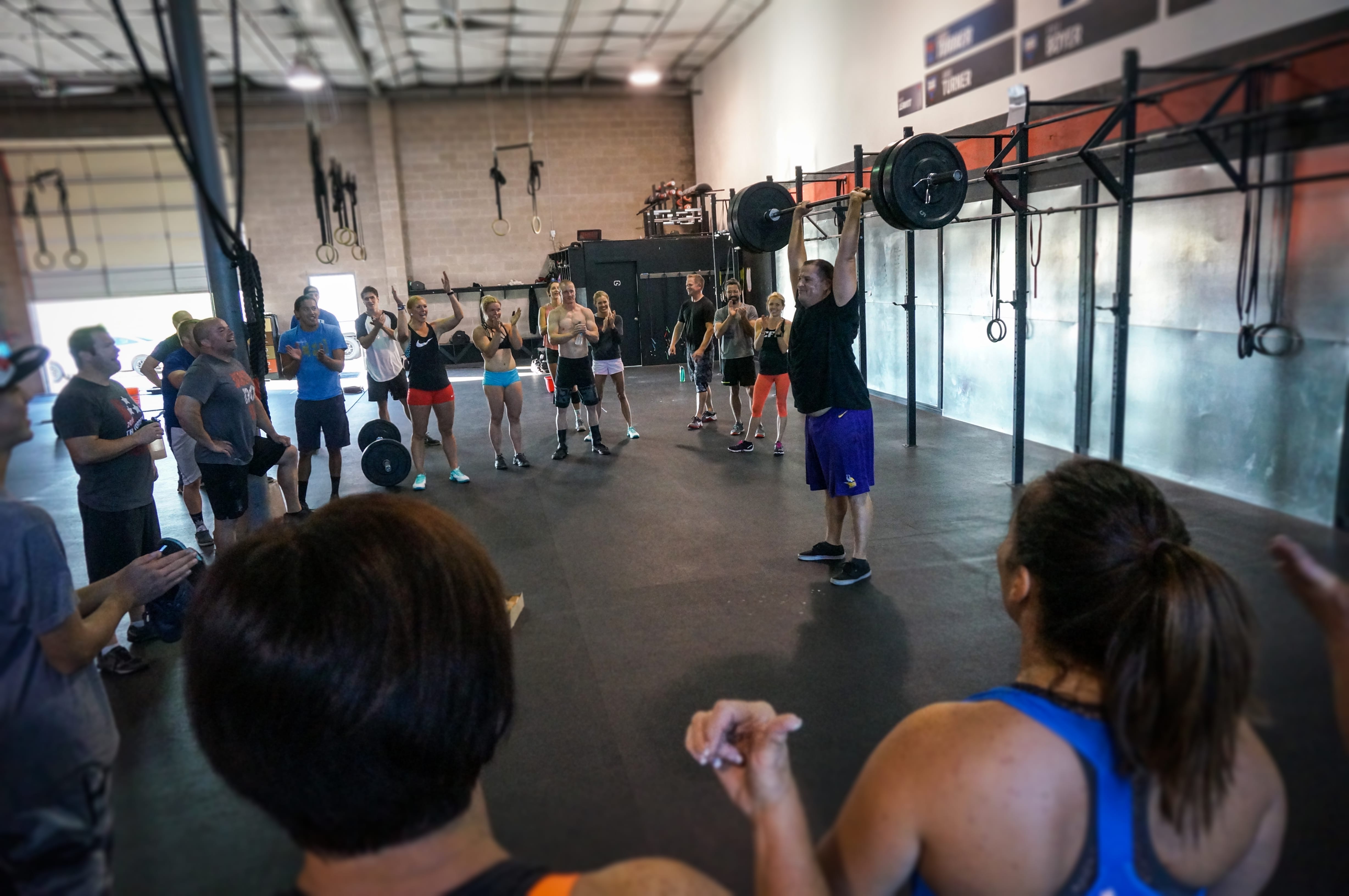 CrossFit Dixie community cheering during a workout